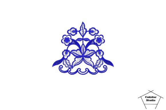 Blue Pentagon: A Joyful Floral Embroidery for Small Business Branding