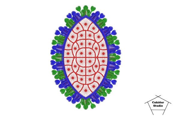 Floral Carapace: Elegant Abstract Holiday Embroidery