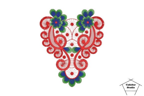 Floral Ceiling Lamp Embroidery Design