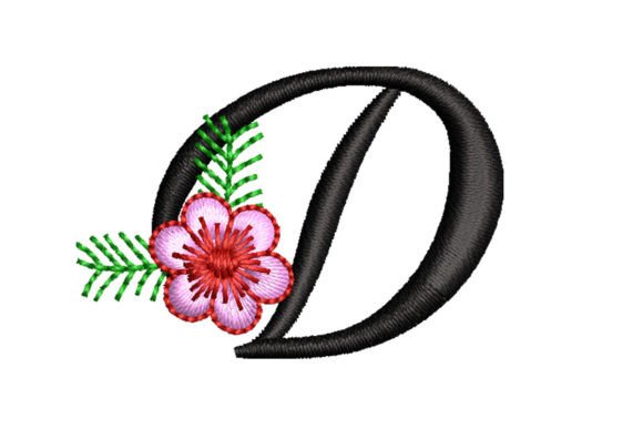 Floral Letter D: Elegant Monogram for Seasonal & Wedding Designs