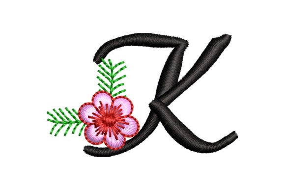 Floral Letter K: A Thoughtful Monogram for Real Embroidery Work