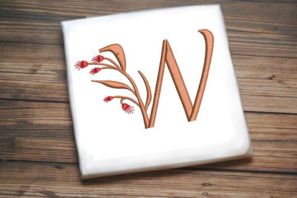 Floral Monogram Letter W