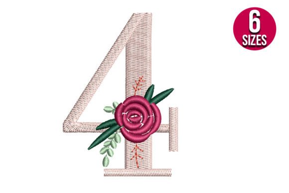 Floral Number 4: A Thoughtful Embroidery Design for Meaningful Birthday Gifts
